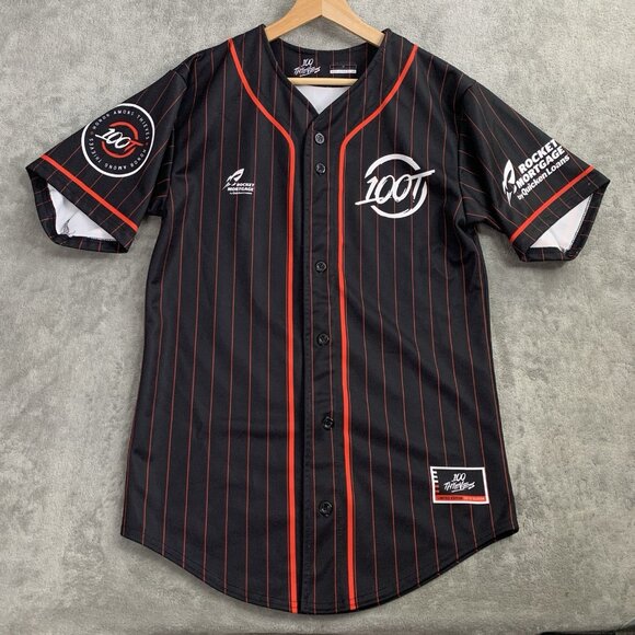 100 Thieves Jersey Mens Medium 100T Limited Edition 2018 Black Baseball Esports - Picture 1 of 10